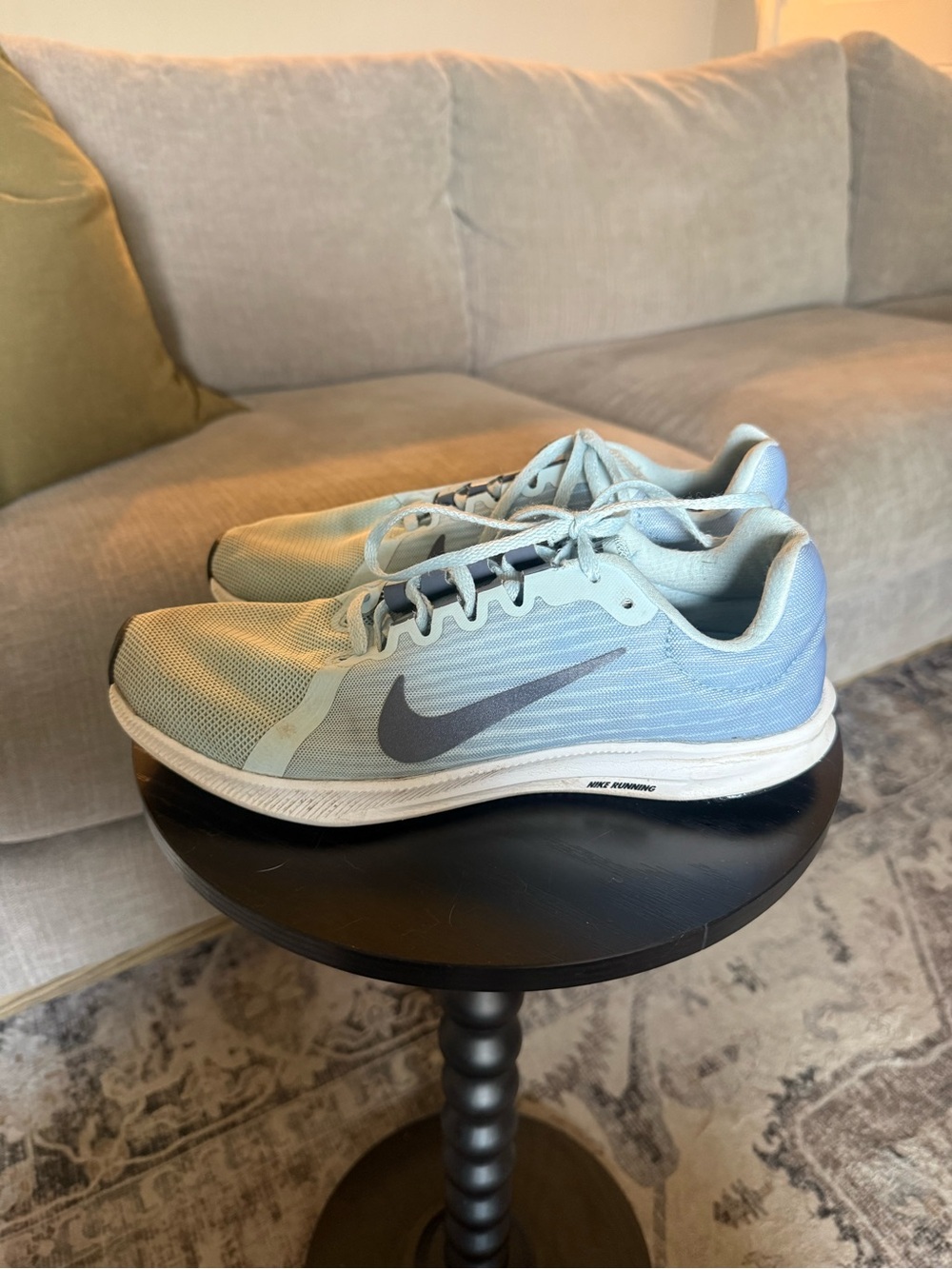 Nike Light Blue Running Sneakers with Gray Swoosh Women’s Size 9.5